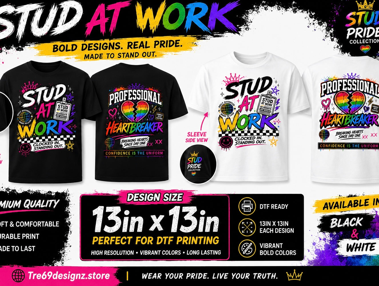 Stud at Work Graphic T-Shirt