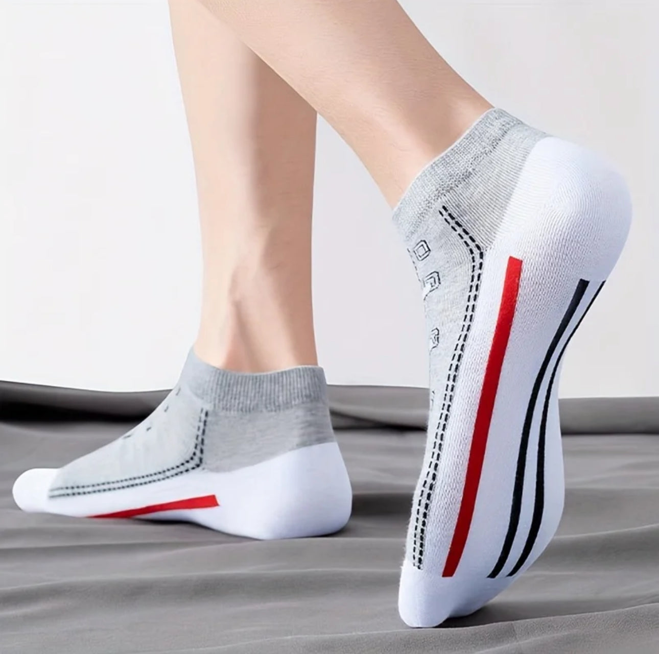 5 Pairs Trendy Cotton Socks for men and women short tube low cut Non-slip boat socks for sports