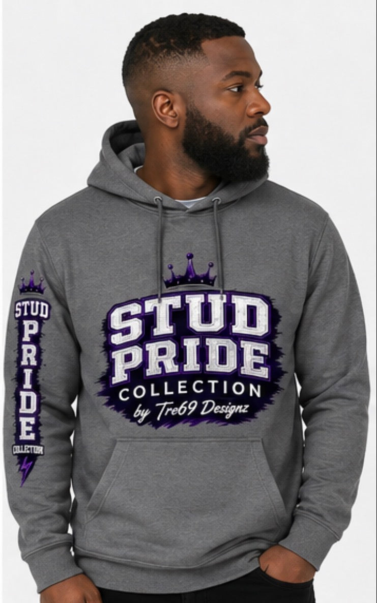 Stud Pride lightweight Grey Hoodie