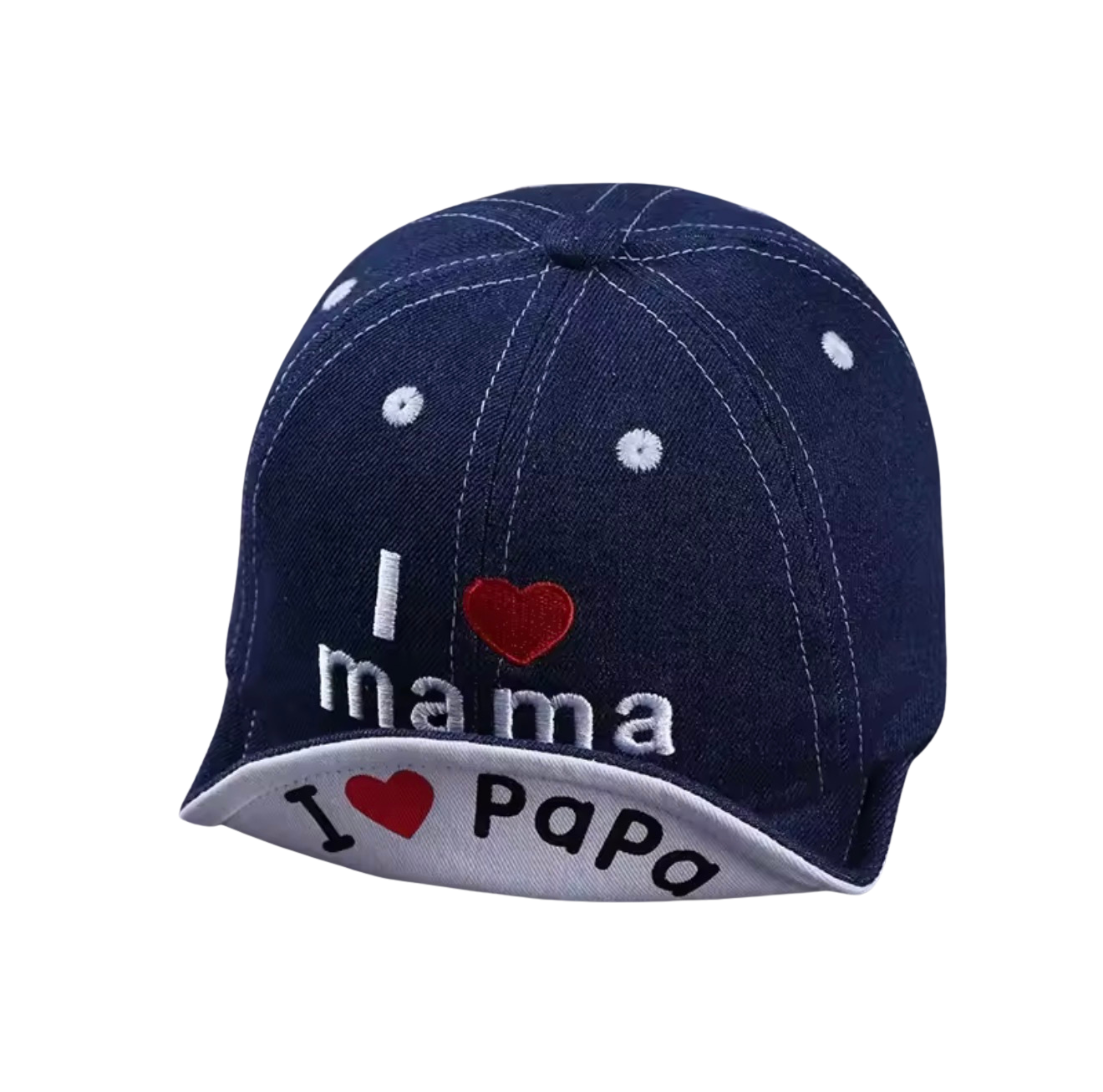 Baby I love mama/papa denim cap