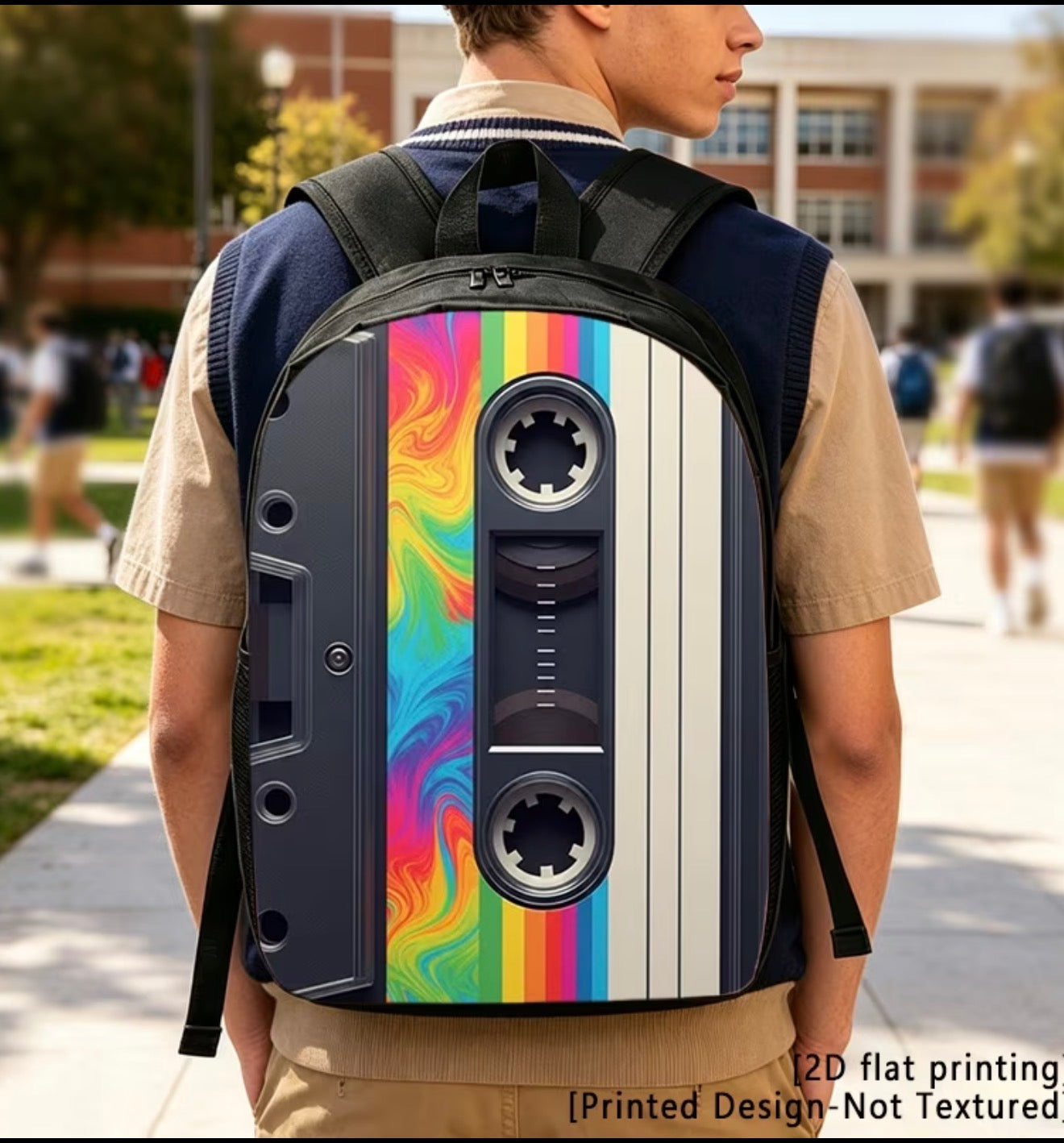 Colorful Retro Cassette Backpack