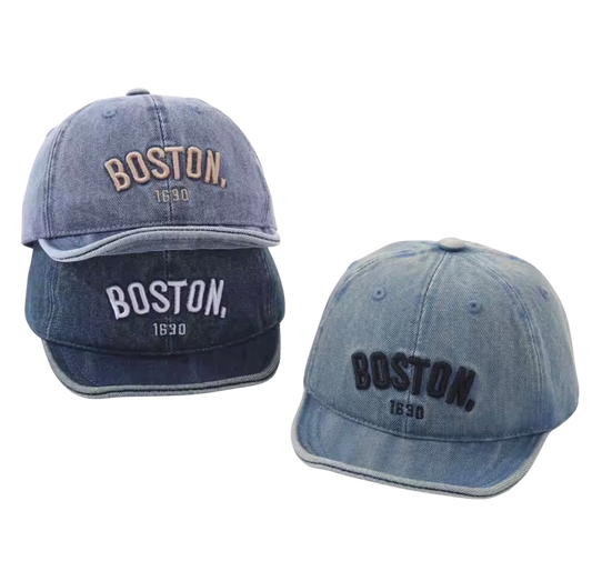 Fashion Children Sunshade Cap Embroidery Letter Baby Duck Tongue Hat Blue Denim Peaked Hats 6-18Months Kids Baseball Caps