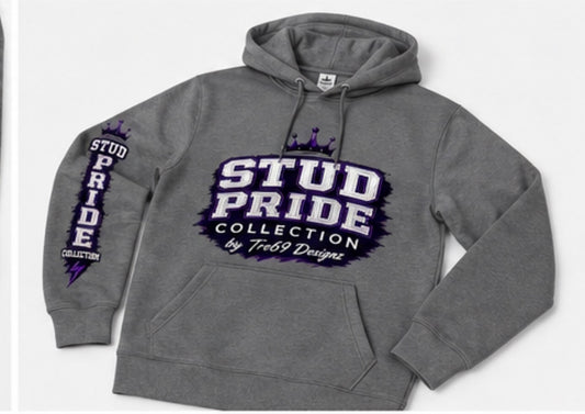 Stud Pride lightweight Grey Hoodie