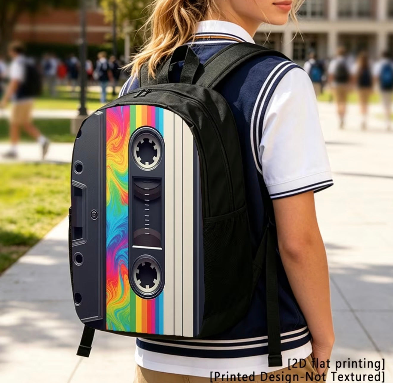 Colorful Retro Cassette Backpack