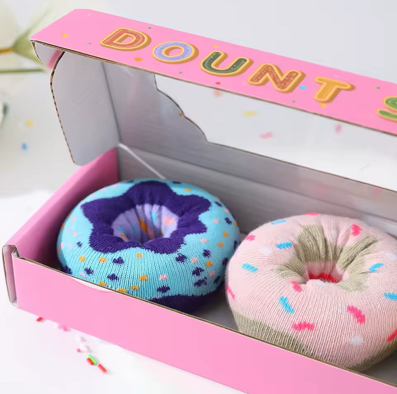 3pairs donut theme socks