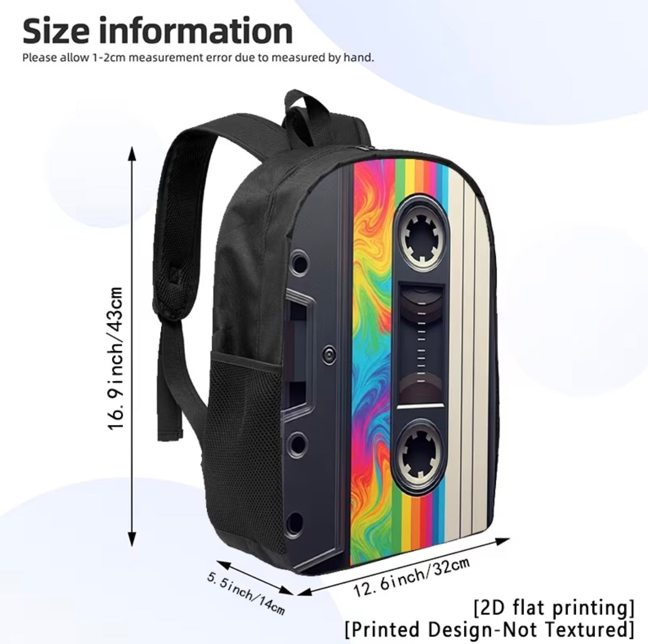 Colorful Retro Cassette Backpack