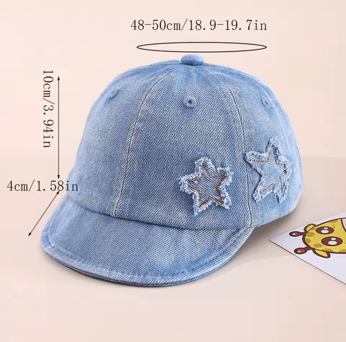 Spring Washed Denim Baby Hats Star Soft Brim Children's Baseball Cap Boys Girls For Kids 3-24 Month