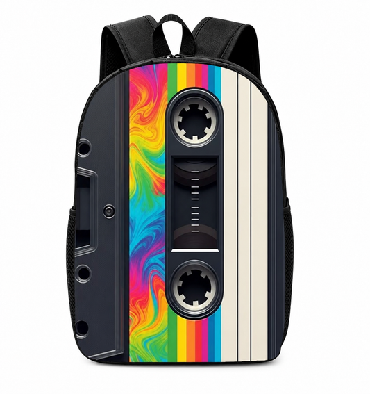 Colorful Retro Cassette Backpack