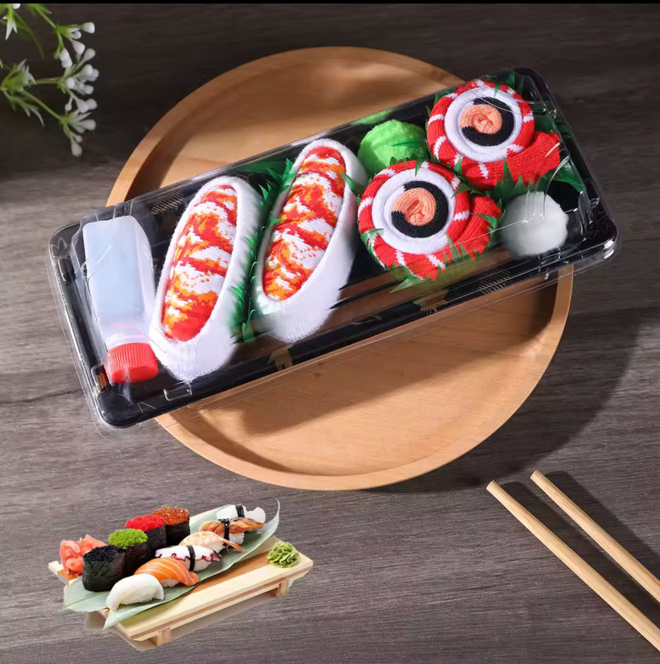 2 pair sushi socks
