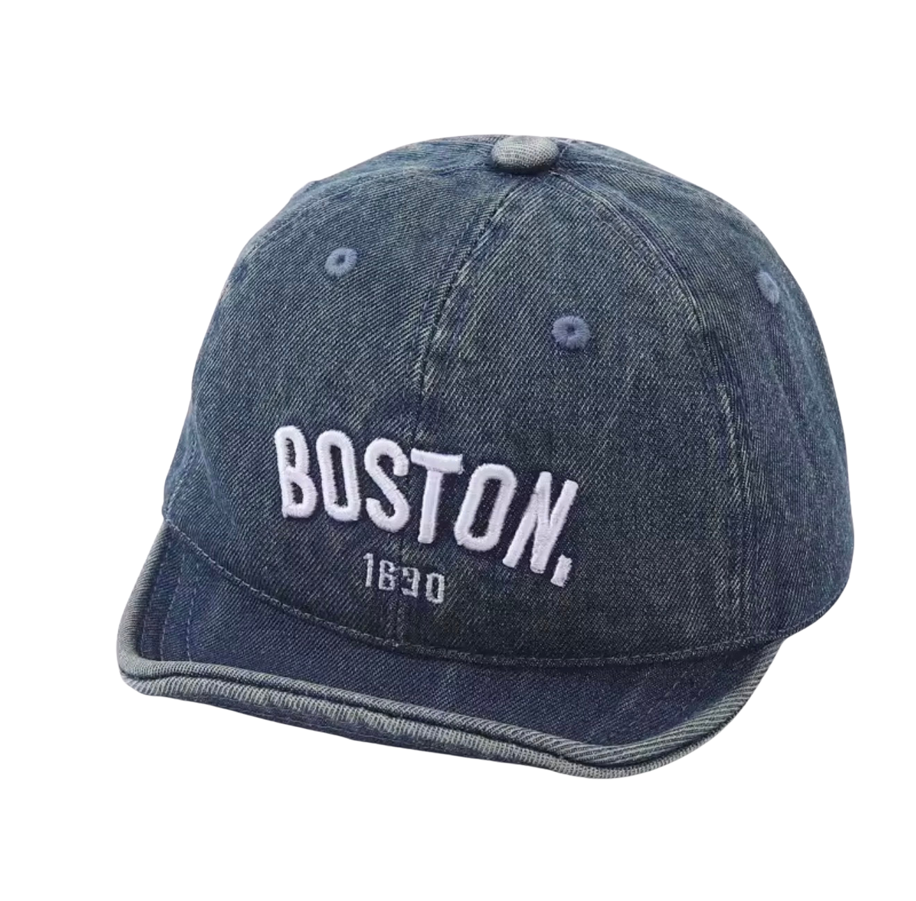 Fashion Children Sunshade Cap Embroidery Letter Baby Duck Tongue Hat Blue Denim Peaked Hats 6-18Months Kids Baseball Caps