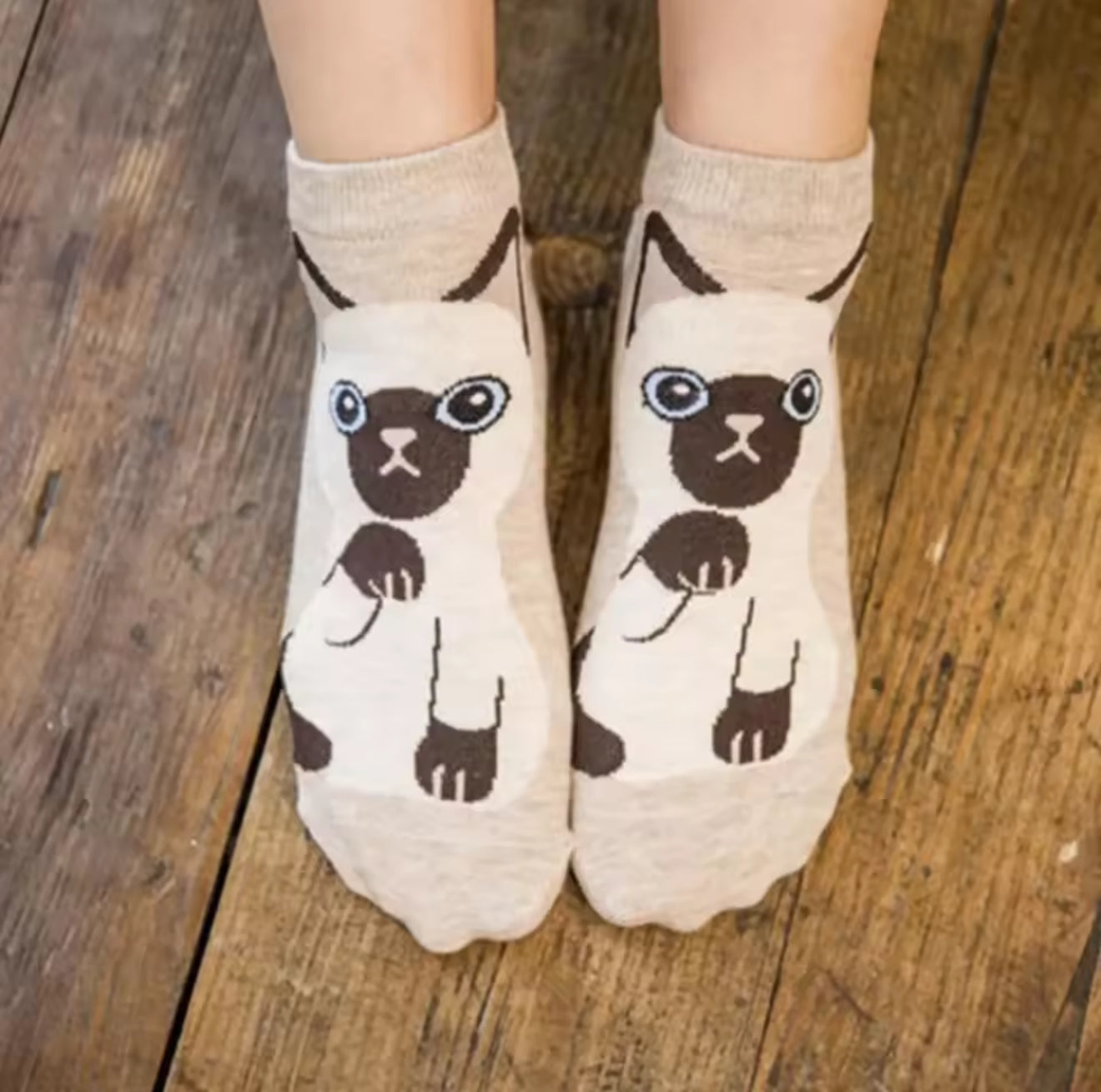 5 Pairs/Set Women's Cartoon Cute Cat Ankle Socks Breathable Perfect for Everyday Fashion