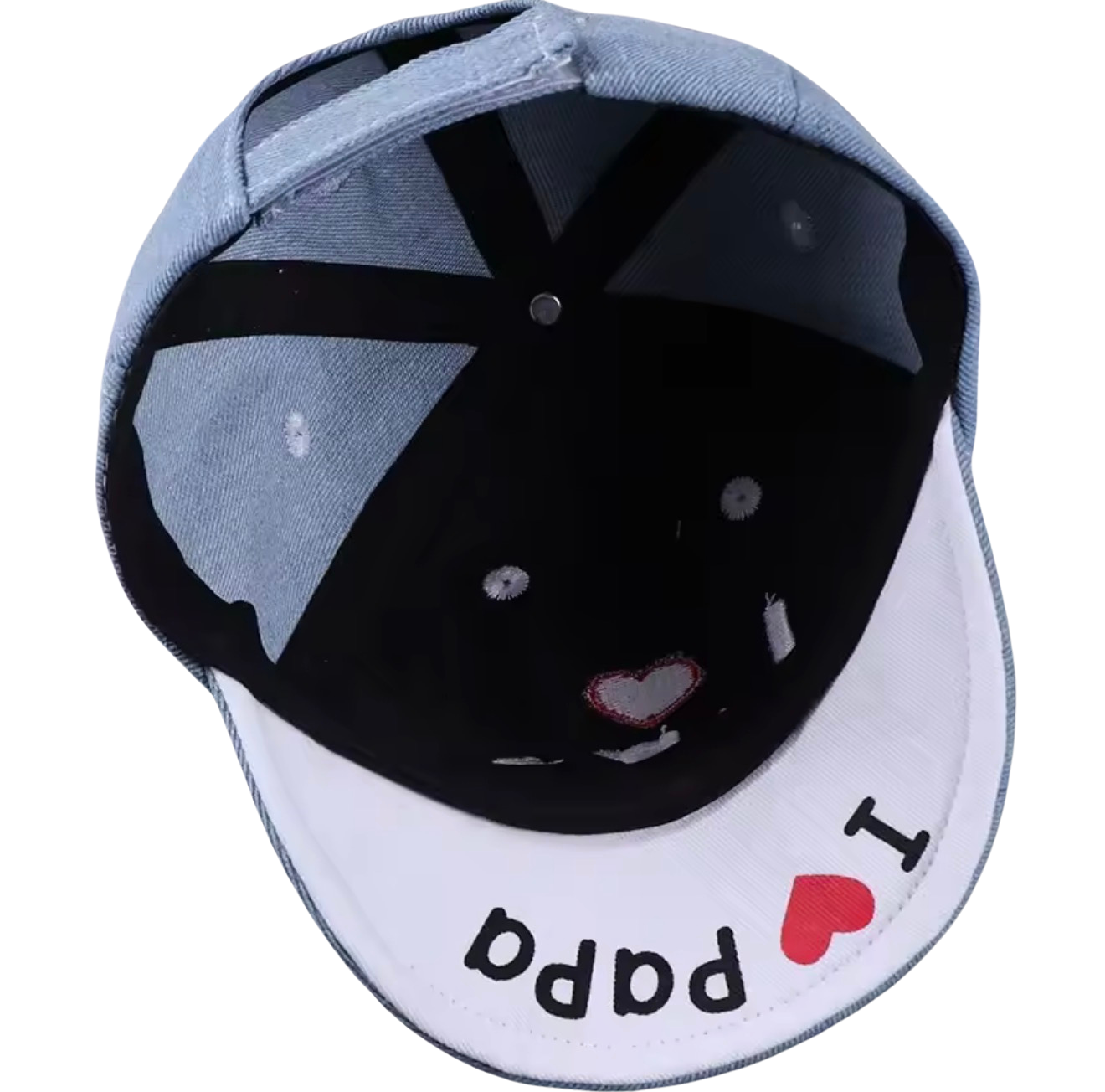 Baby I love mama/papa denim cap