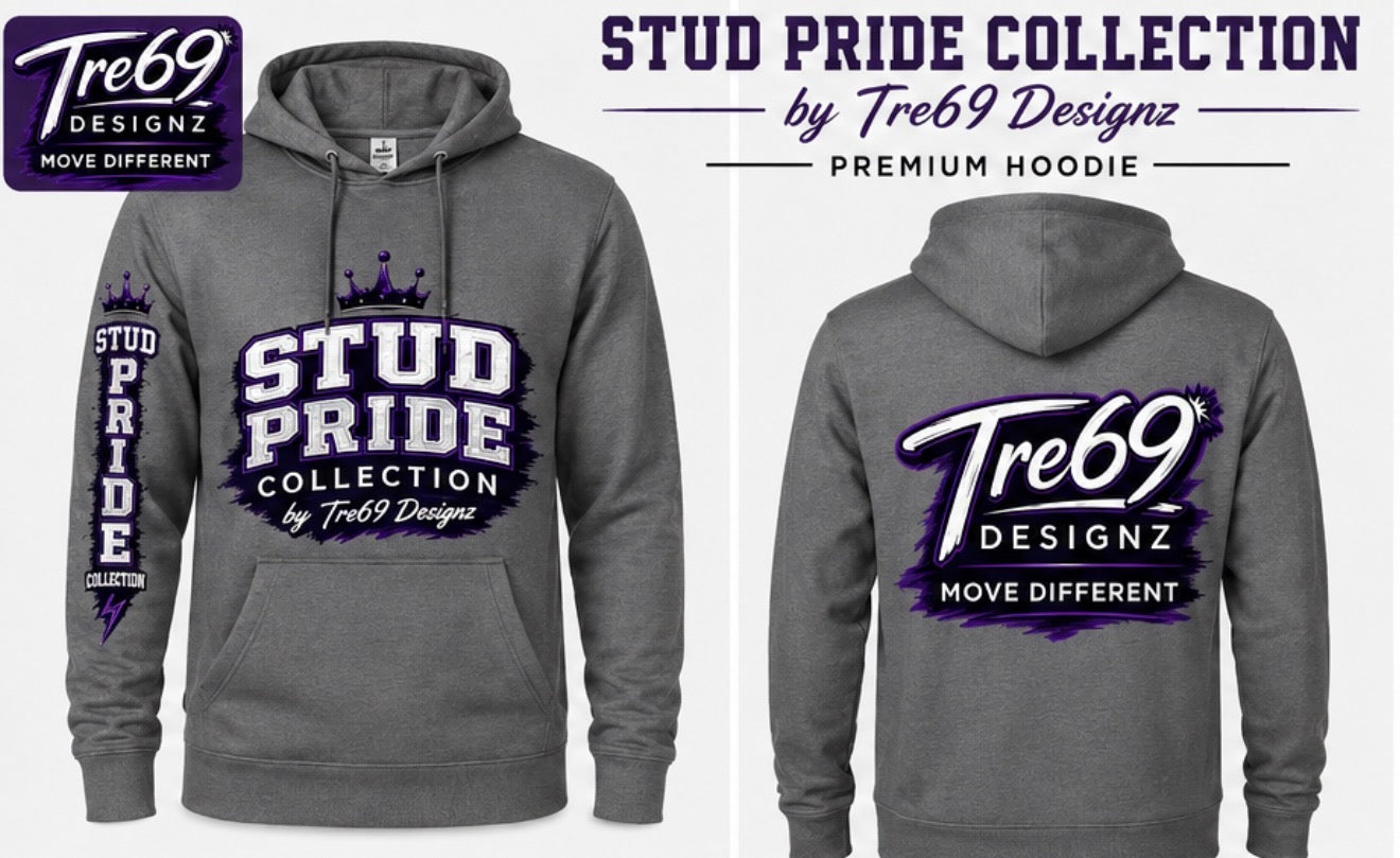Stud Pride lightweight Grey Hoodie