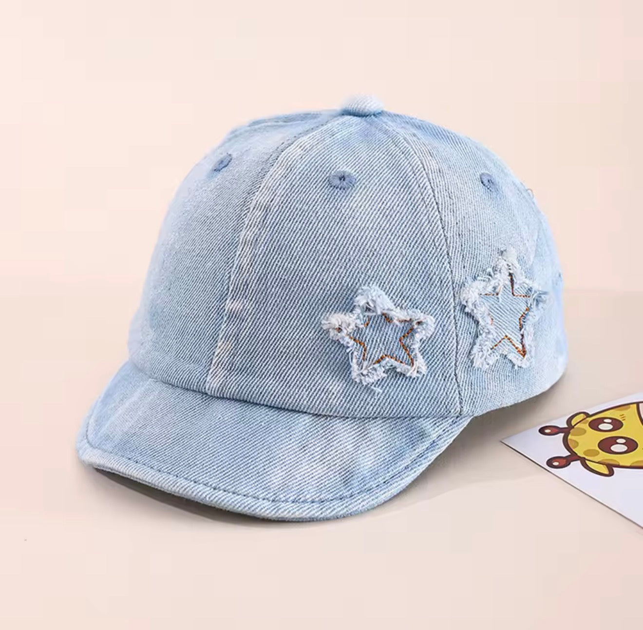 Spring Washed Denim Baby Hats Star Soft Brim Children's Baseball Cap Boys Girls For Kids 3-24 Month