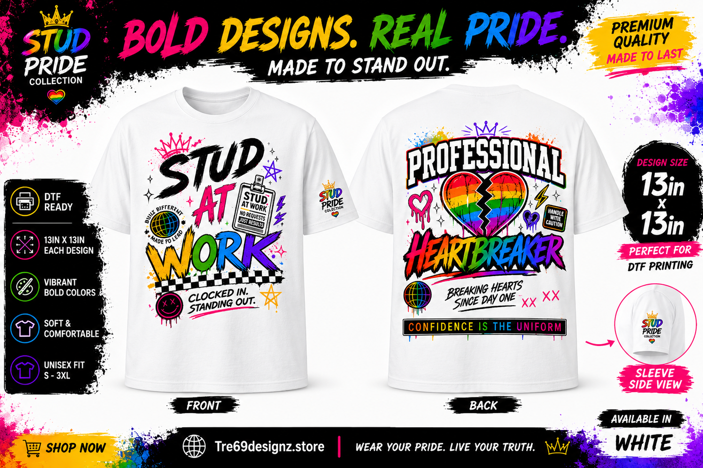 Stud at Work Graphic T-Shirt