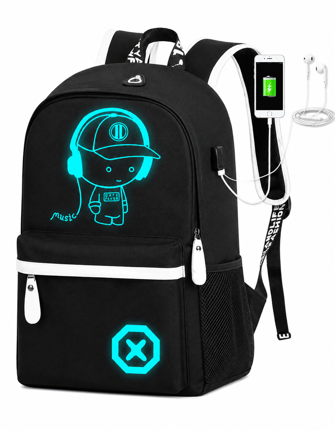 Lightweight Fluorescent&Luminous Patterned Backpack
