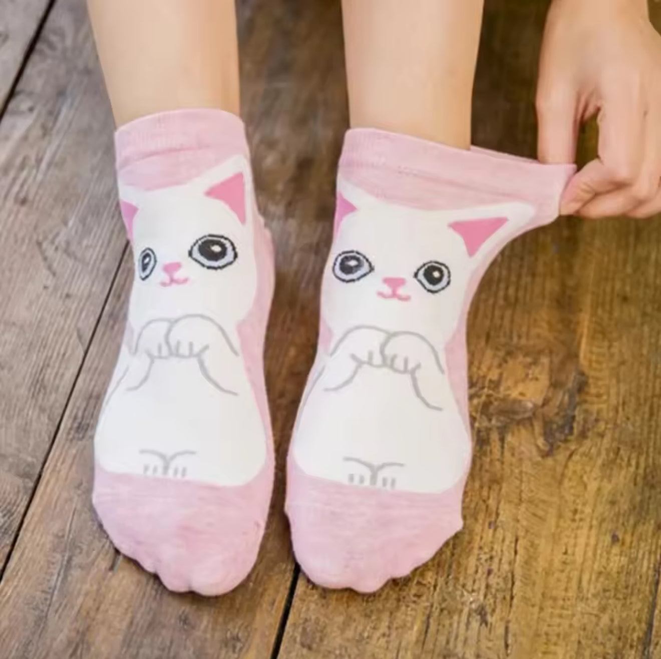 5 Pairs/Set Women's Cartoon Cute Cat Ankle Socks Breathable Perfect for Everyday Fashion
