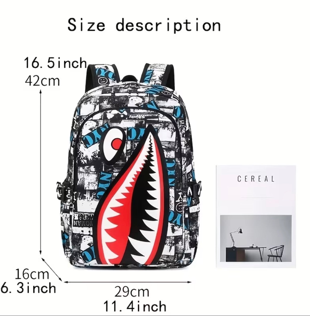 Fashionable Shark Teeth backpack